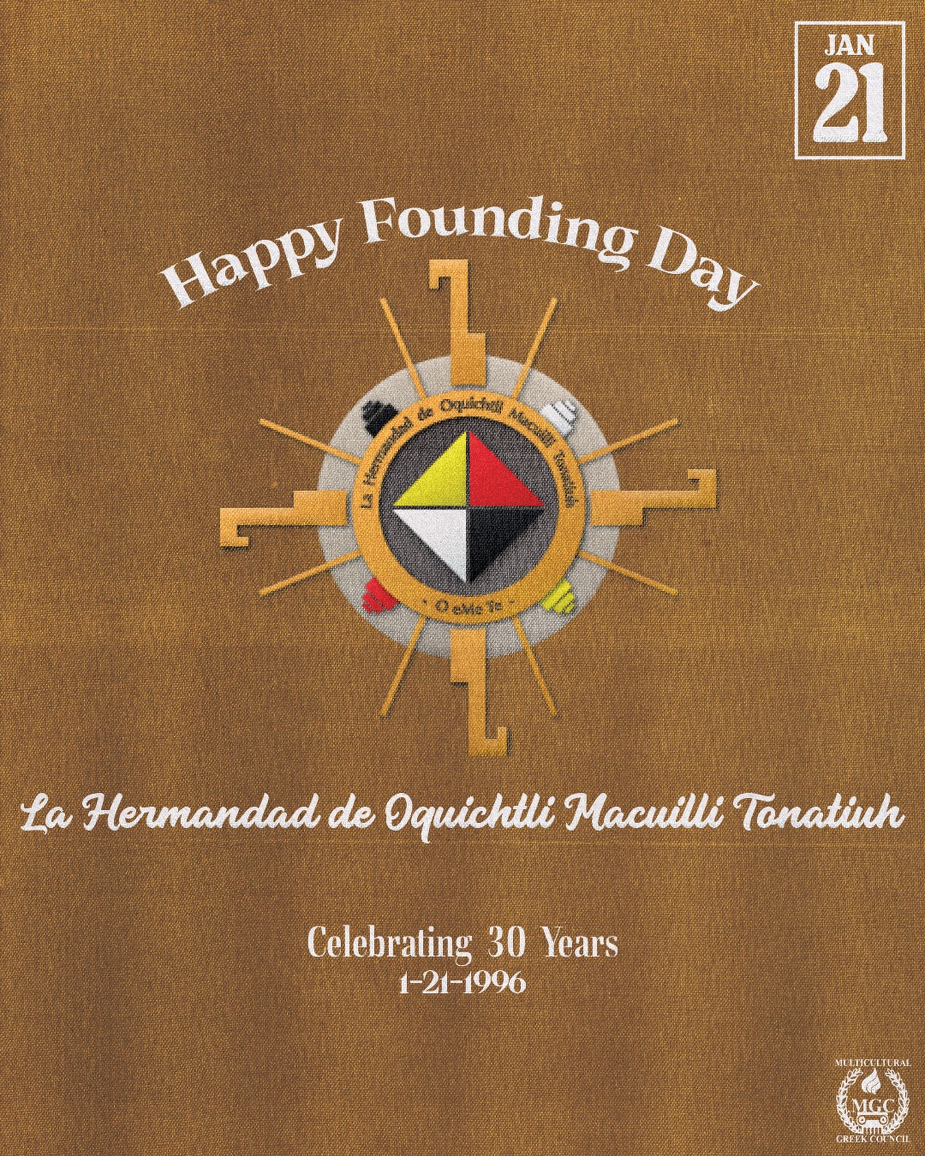 We would like to wish La Hermandad de Oquichtli Macuilli Tonatiuh a Happy 30th Founding Day!
We wish you all the best! ❤️
@oemete
