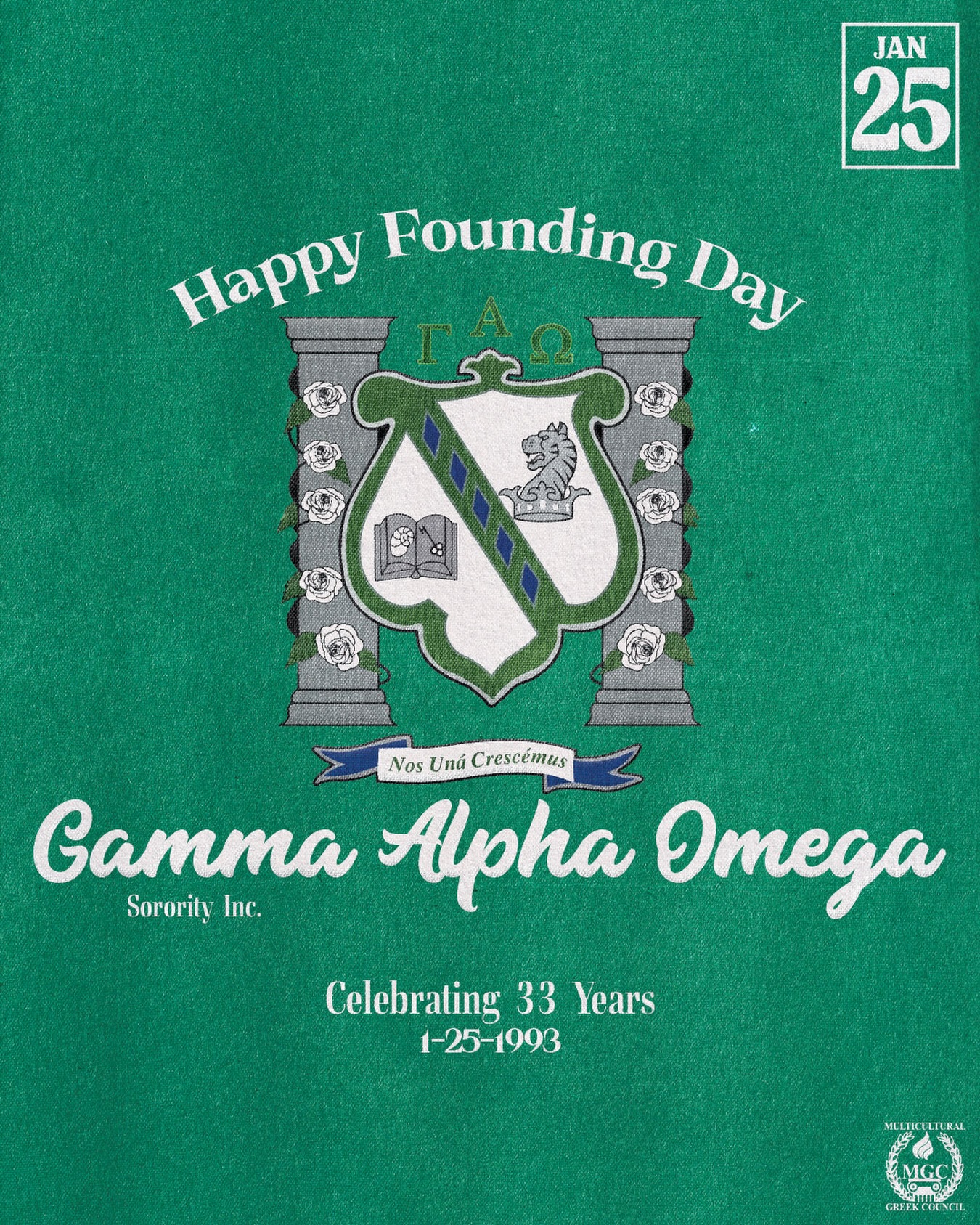 We would like to wish Gamma Alpha Omega Sorority Inc. a Happy 33rd Founding Day!
We wish you all the best! ❤️
@gaowsu