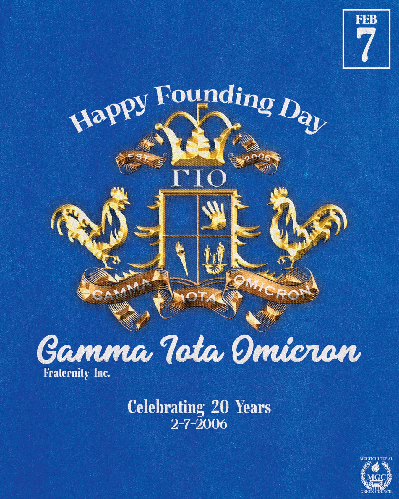 We would like to wish Gamma Iota Omicron Fraternity Inc. a Happy 20th Founding Day!

We wish you all the best! ❤️

@galloswsu